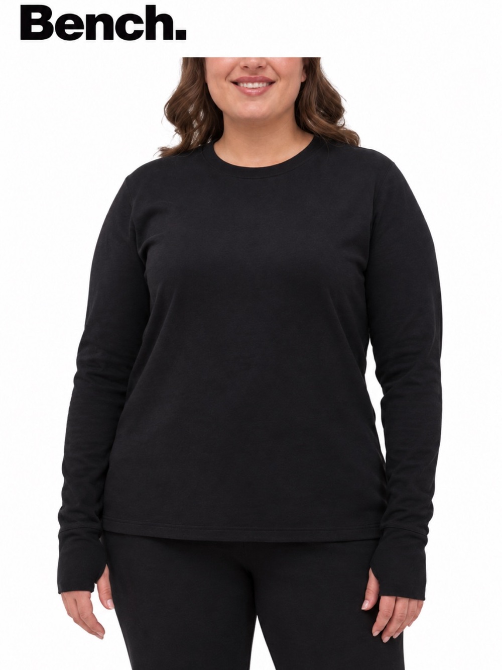 NWT Bench Split Hem Long Sleeve Top Jersey Black XXL